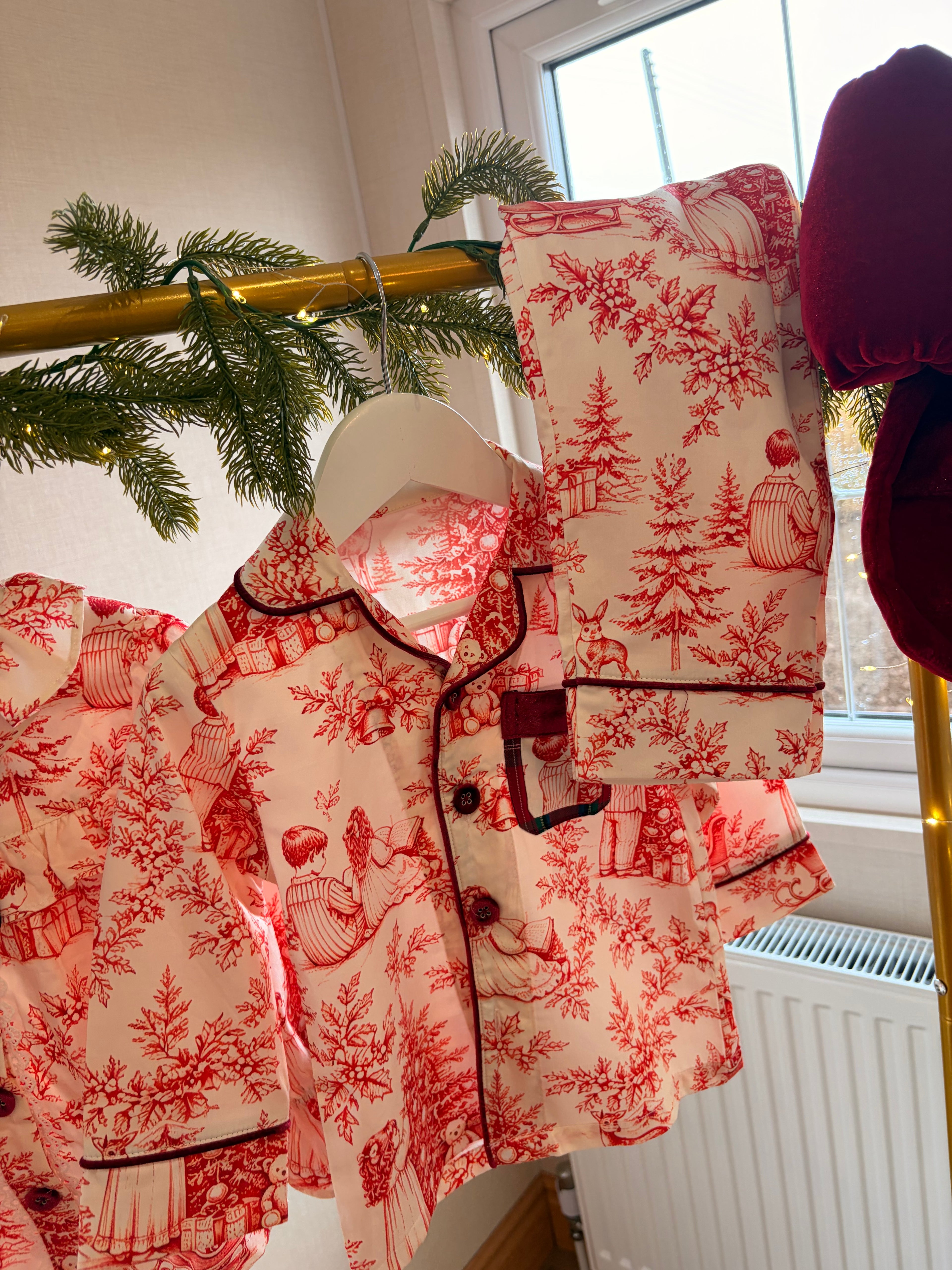 Our boys Heirloom toile Christmas pajamas ✨🎄