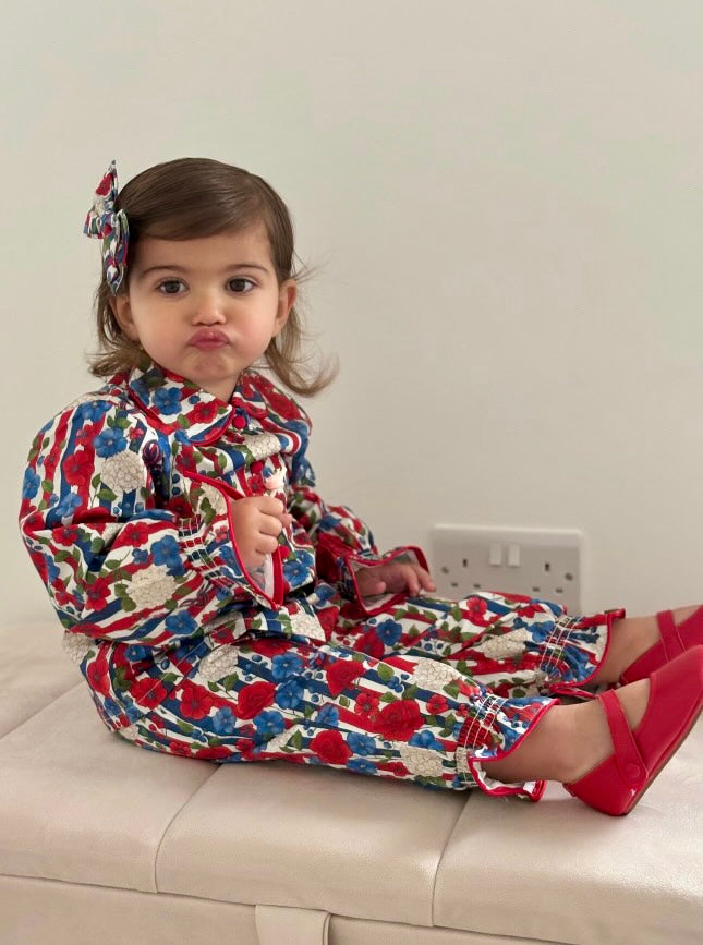 Girls leather red slippers