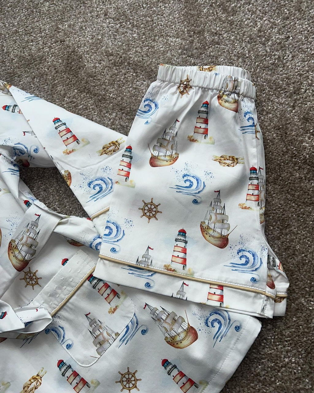 Nautical 3-piece pajama set