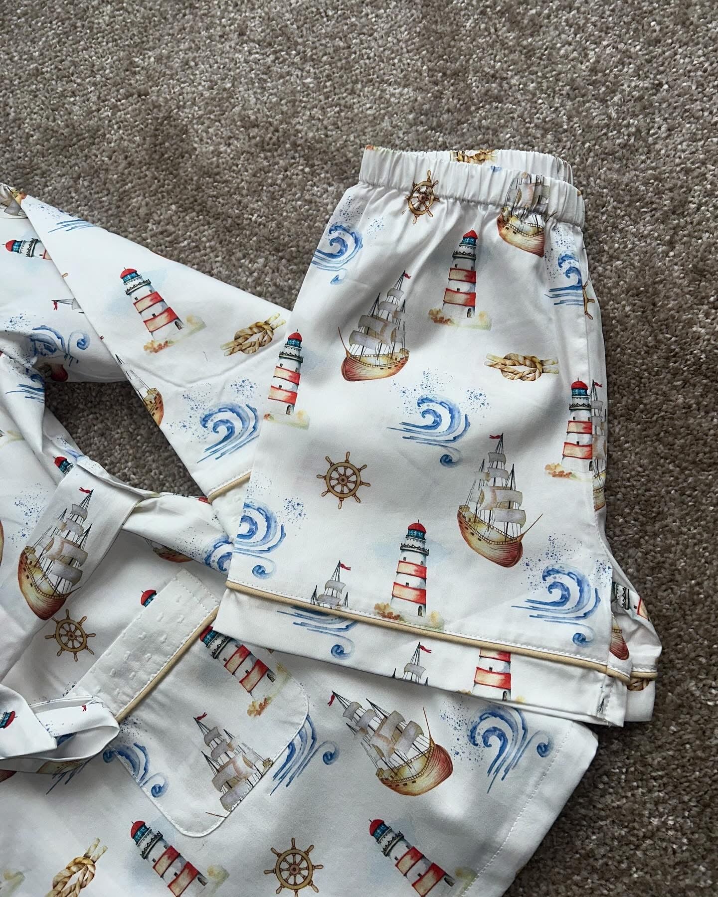 Nautical 3-piece pajama set